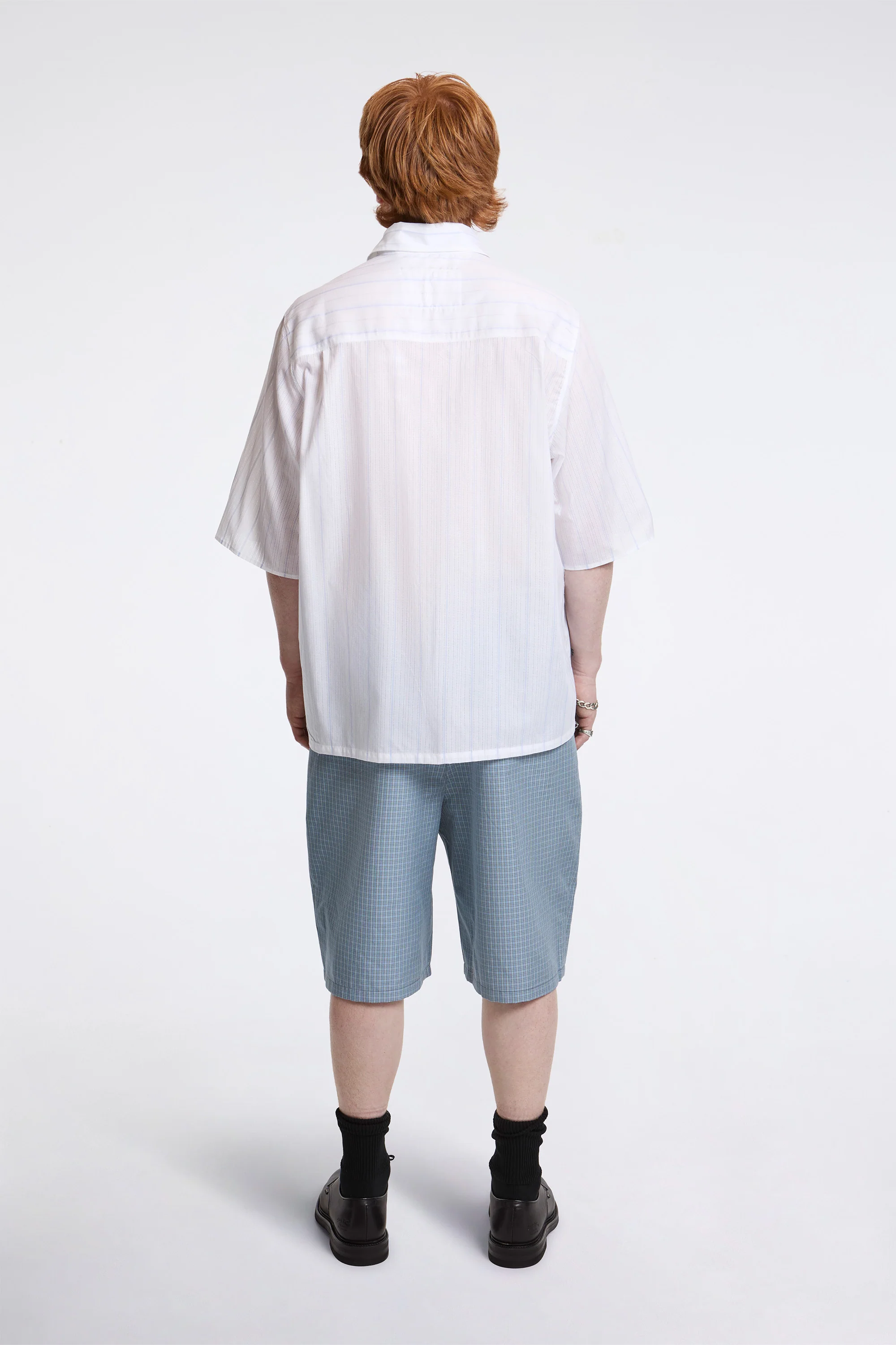 Slim Suit Shorts Blue/Grey/White Check - Image 7
