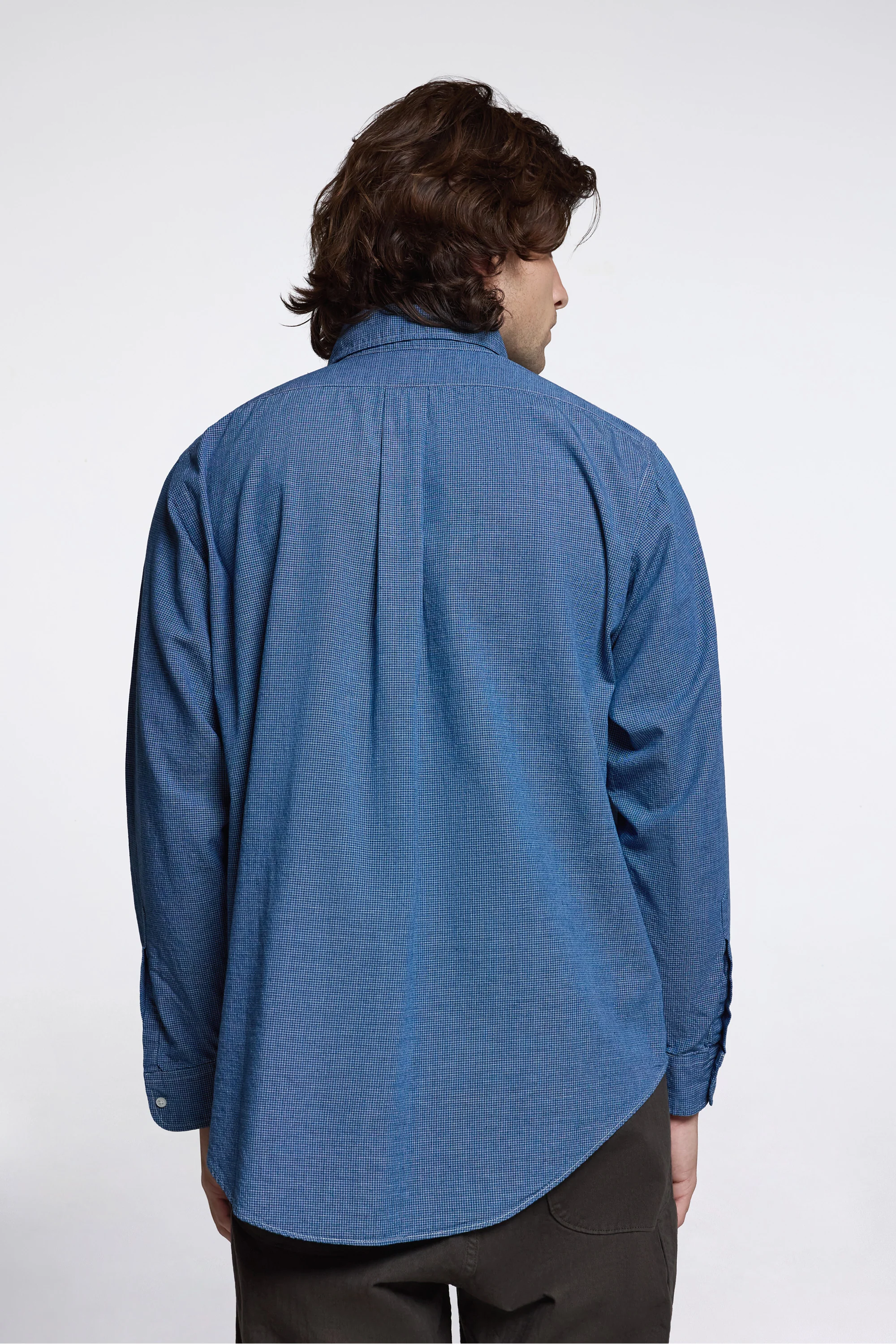 Small Check Indigo Chambray Standard BD Shirt - Image 6