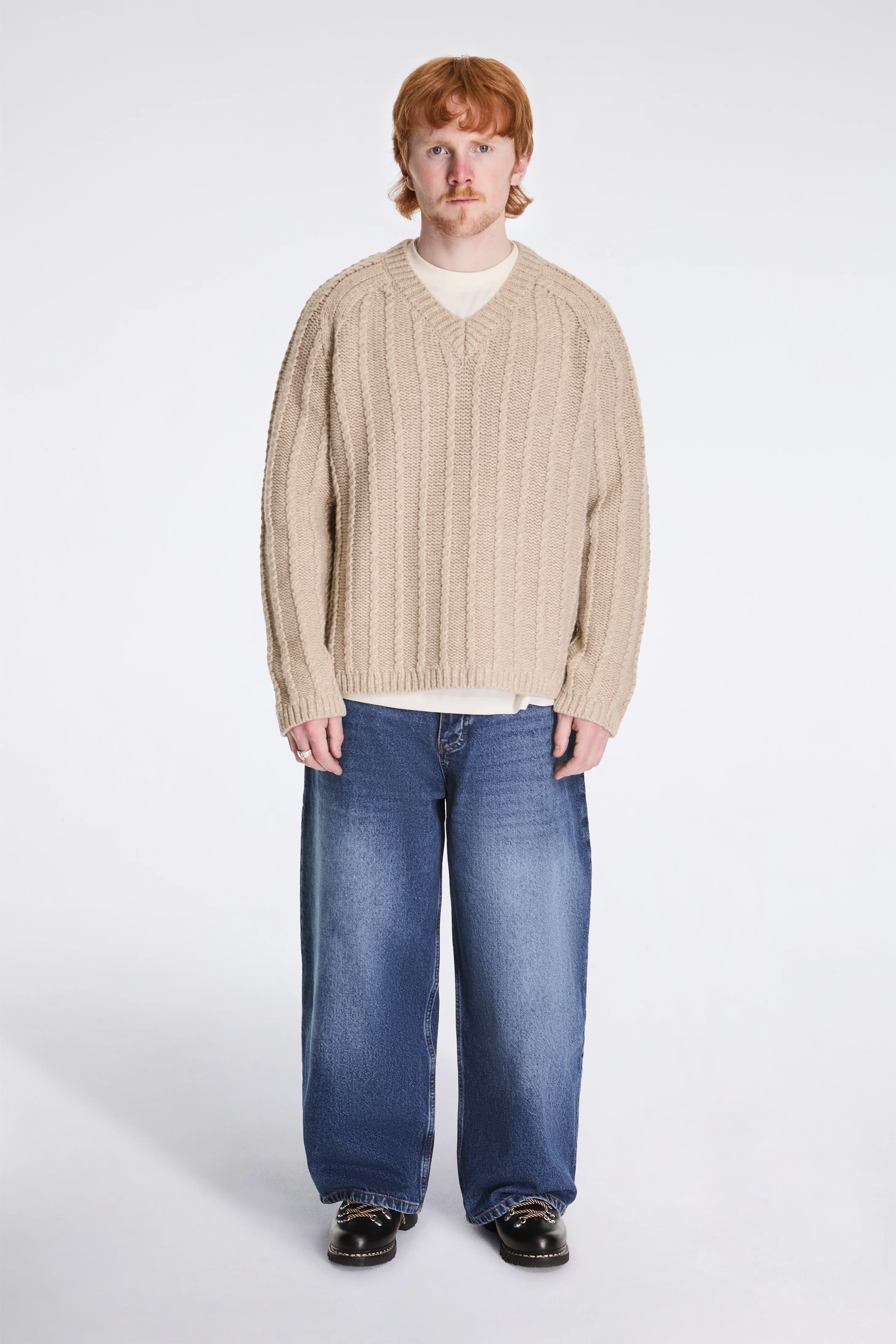 Sussex Knit Italian Virgin Wool Oatmeal - Image 5