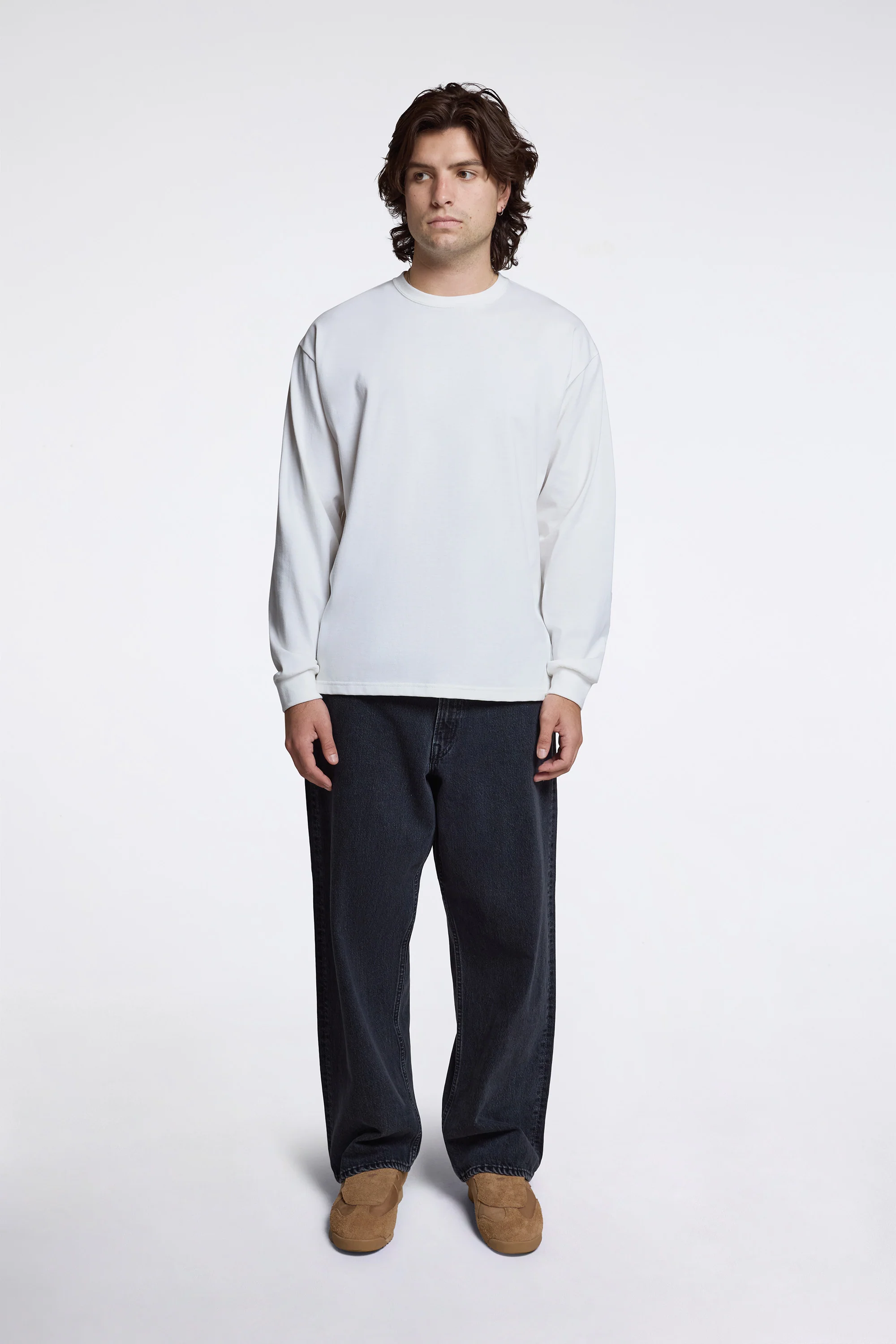 Sturdy Cotton Long Sleeve T-Shirt White - Image 5